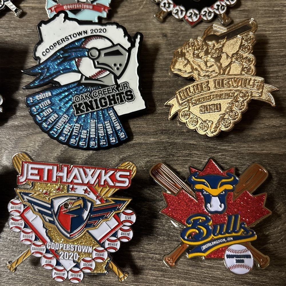Cooperstown 2020 Baseball Collectors Pins Lot #3 12 Pieces Light Up - Picture 5 of 7
